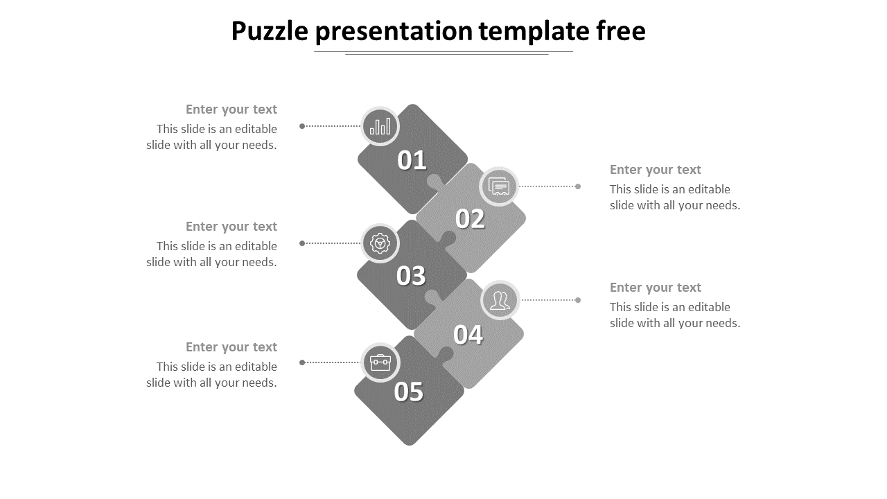 puzzle presentation template free-grey